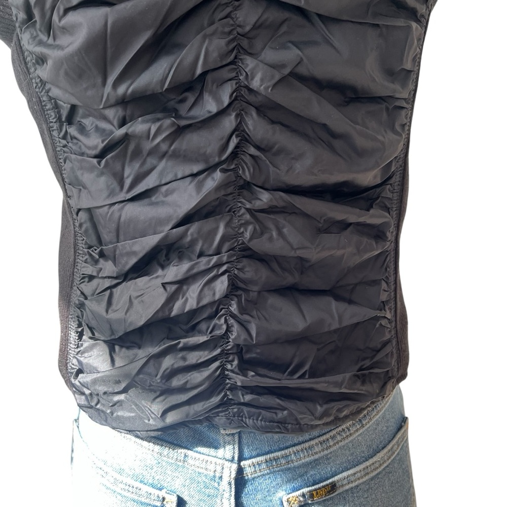 Free People shirred full zip insulated nylon vest black S - Picture 10 of 13